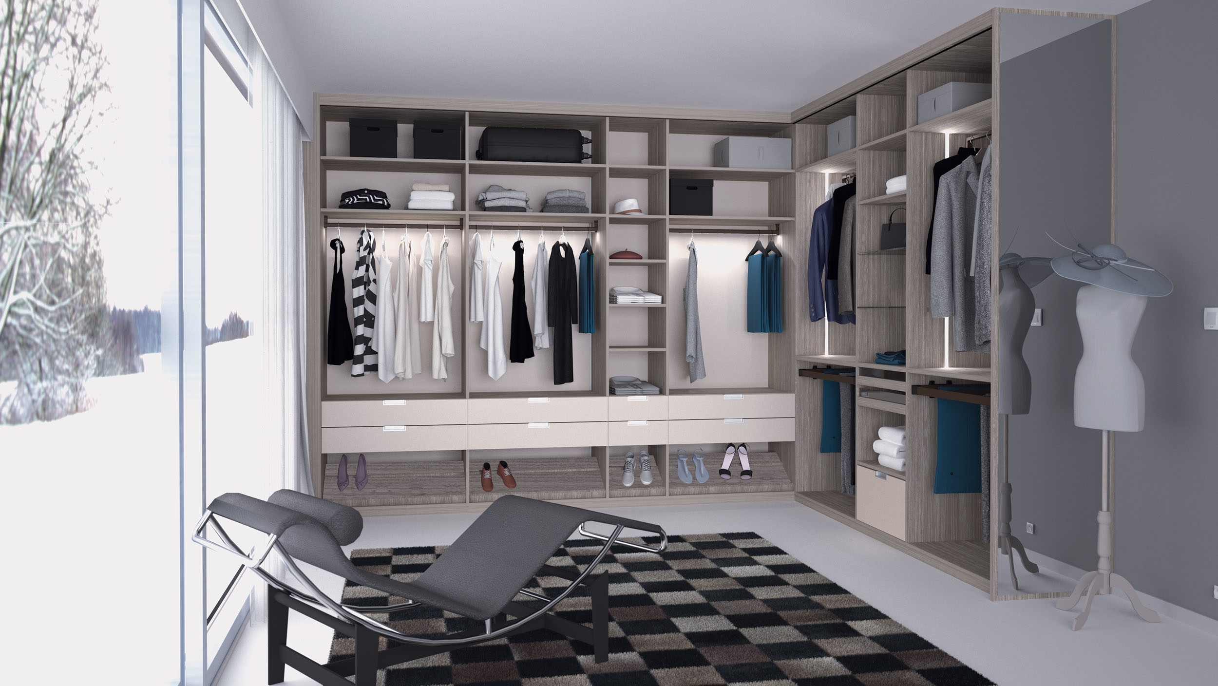 Dressing en L